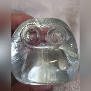 Solid Glass Owl Paper Weight Decor